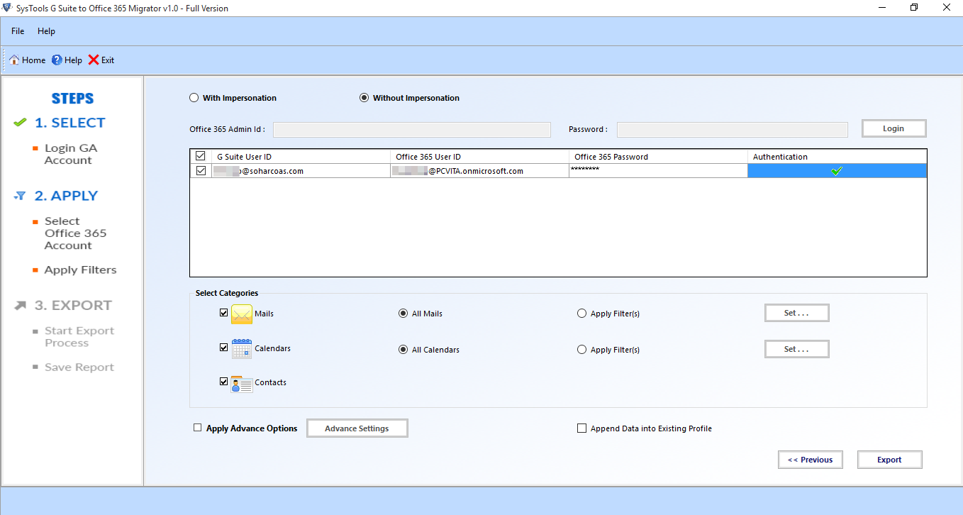 G Suite To Office 365 Migration Tool